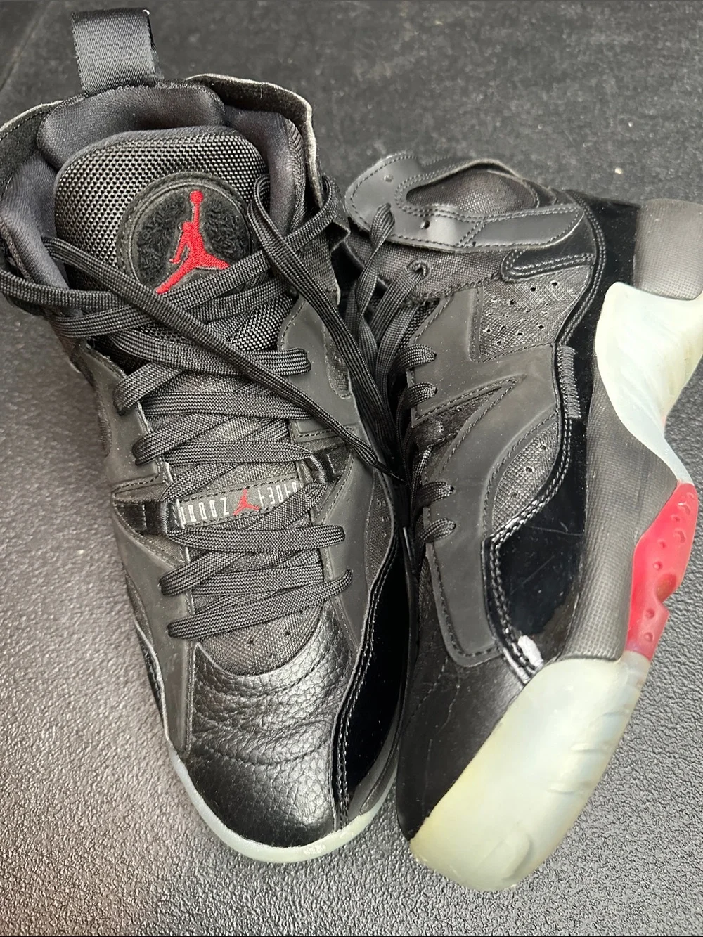Jordan Black and Red Shoe Interior with Size 8.5 Mens